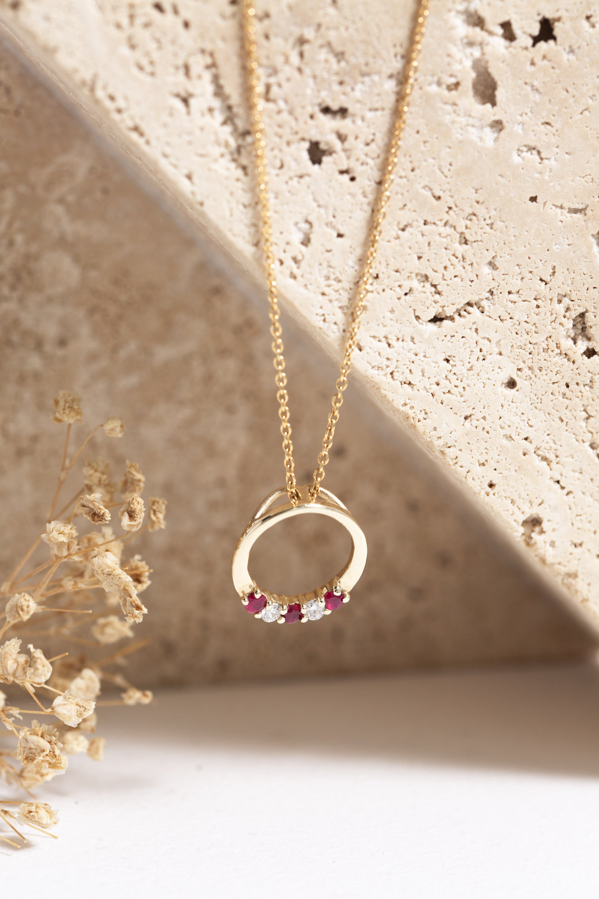 Ayla Ruby & Diamond Pendant