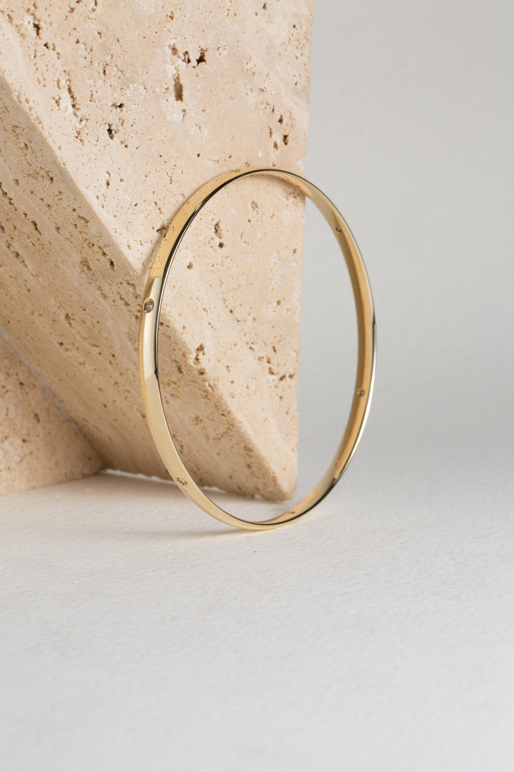 Gold diamond bangle