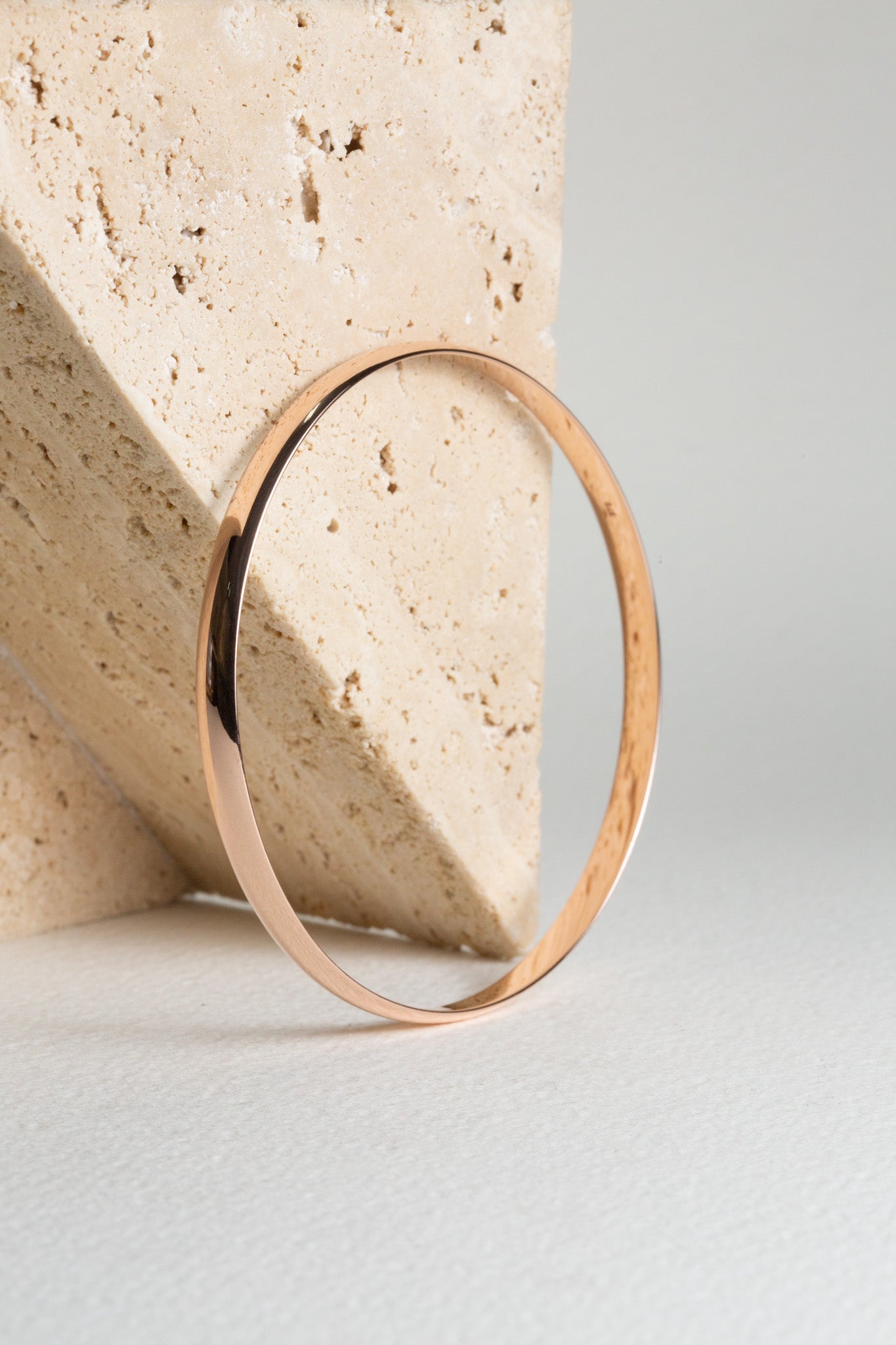 Rose gold ladies half round bangle
