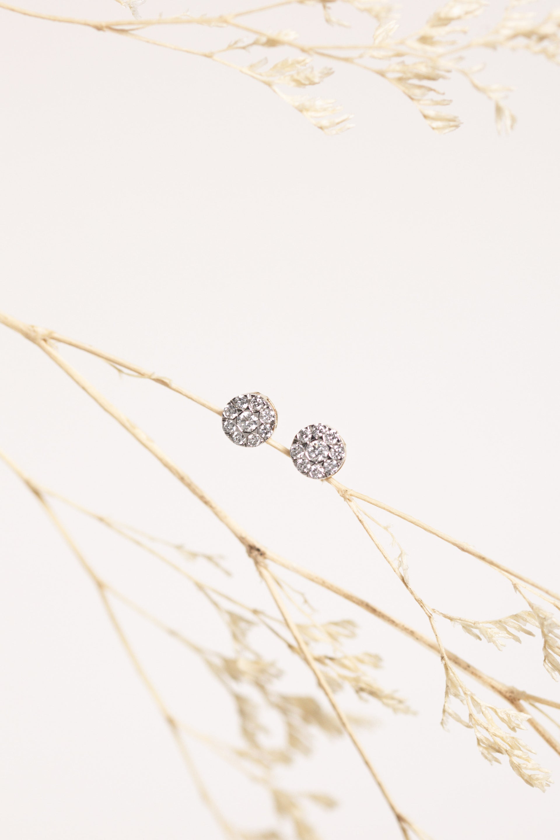 Diamond Cluster Stud Earrings
