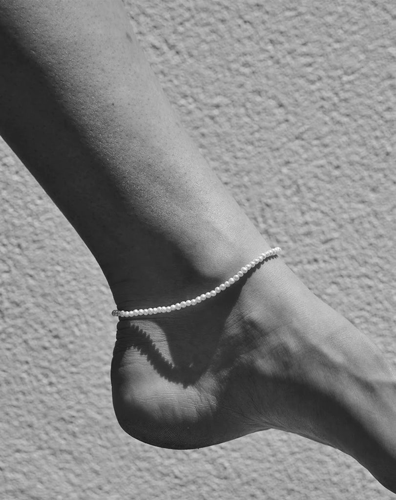 micro pearl anklet