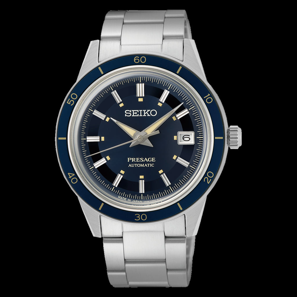 Seiko Presage automatic watch with a blue dial