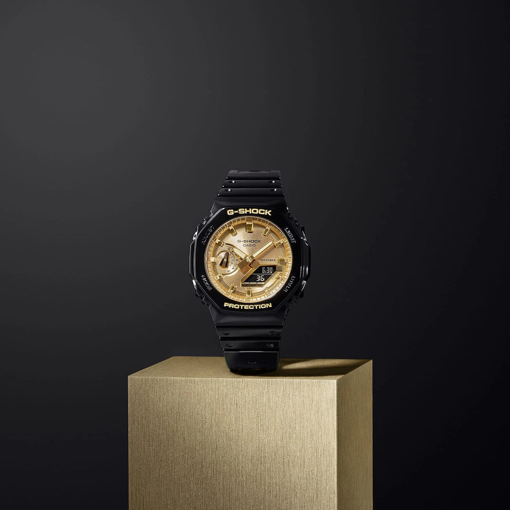 Black and Gold G Shock duo watch