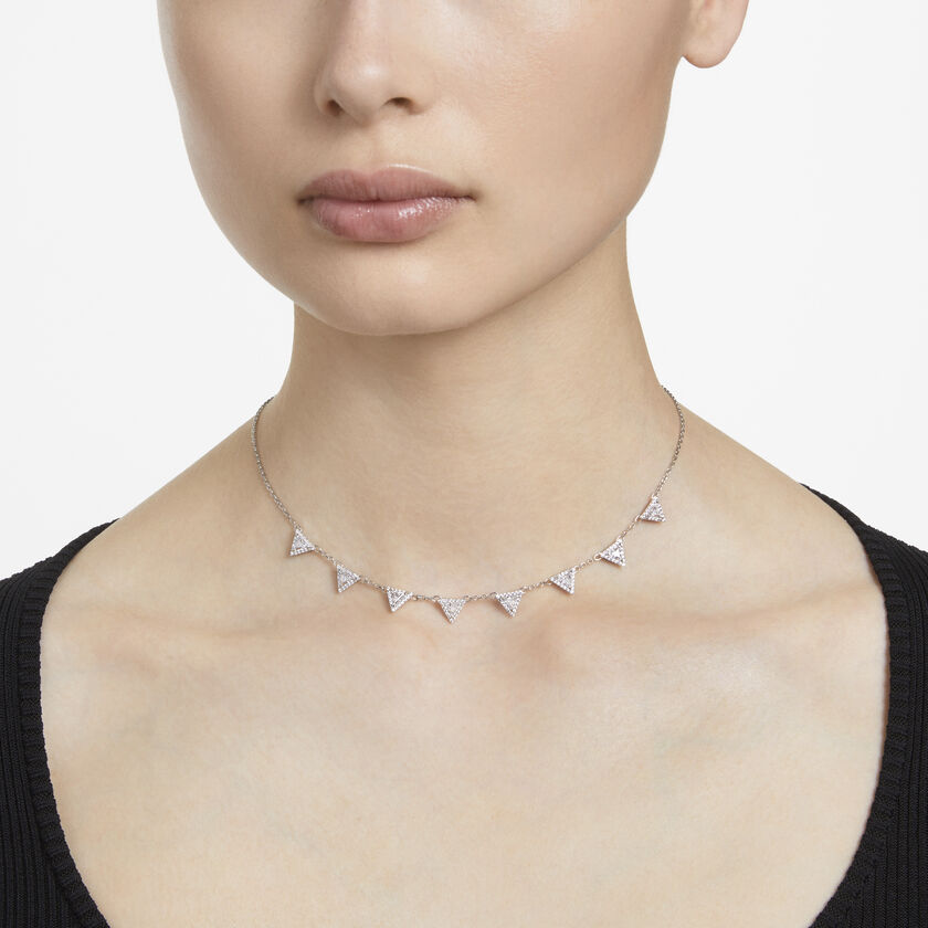 Swarovski punk style necklace, worn by a model