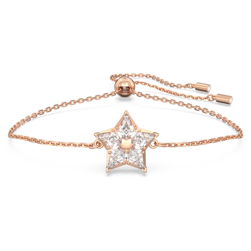 Rose gold star bracelet with Swarovski crystals set in it