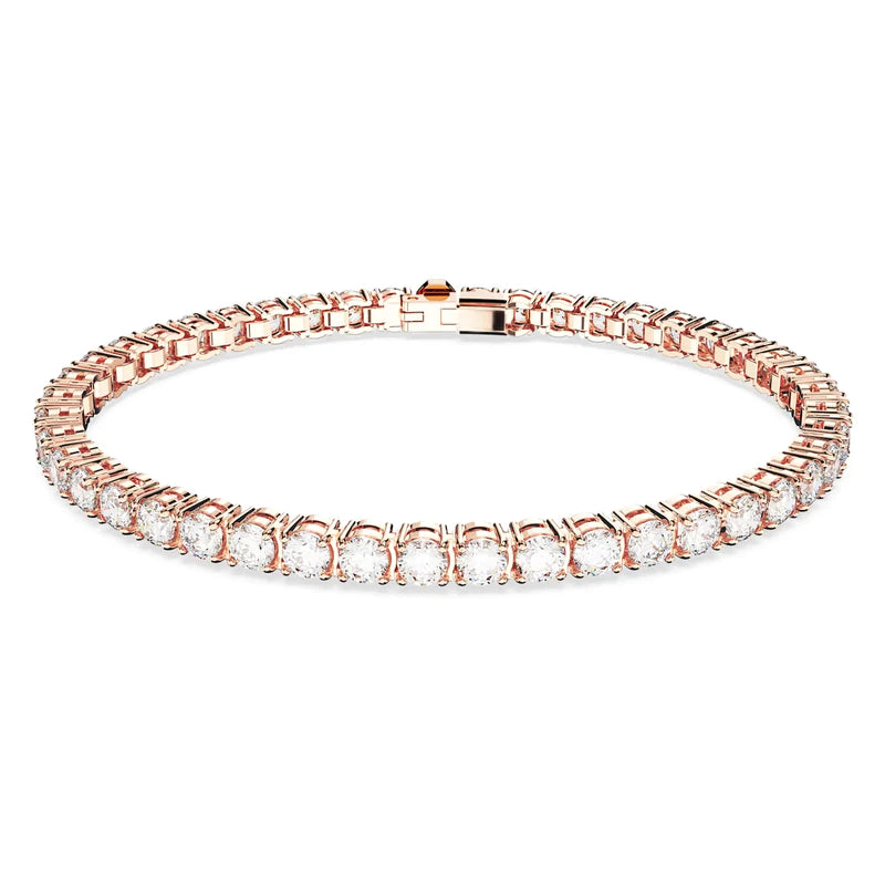 Rose gold Swarovski crystal tennis bracelet