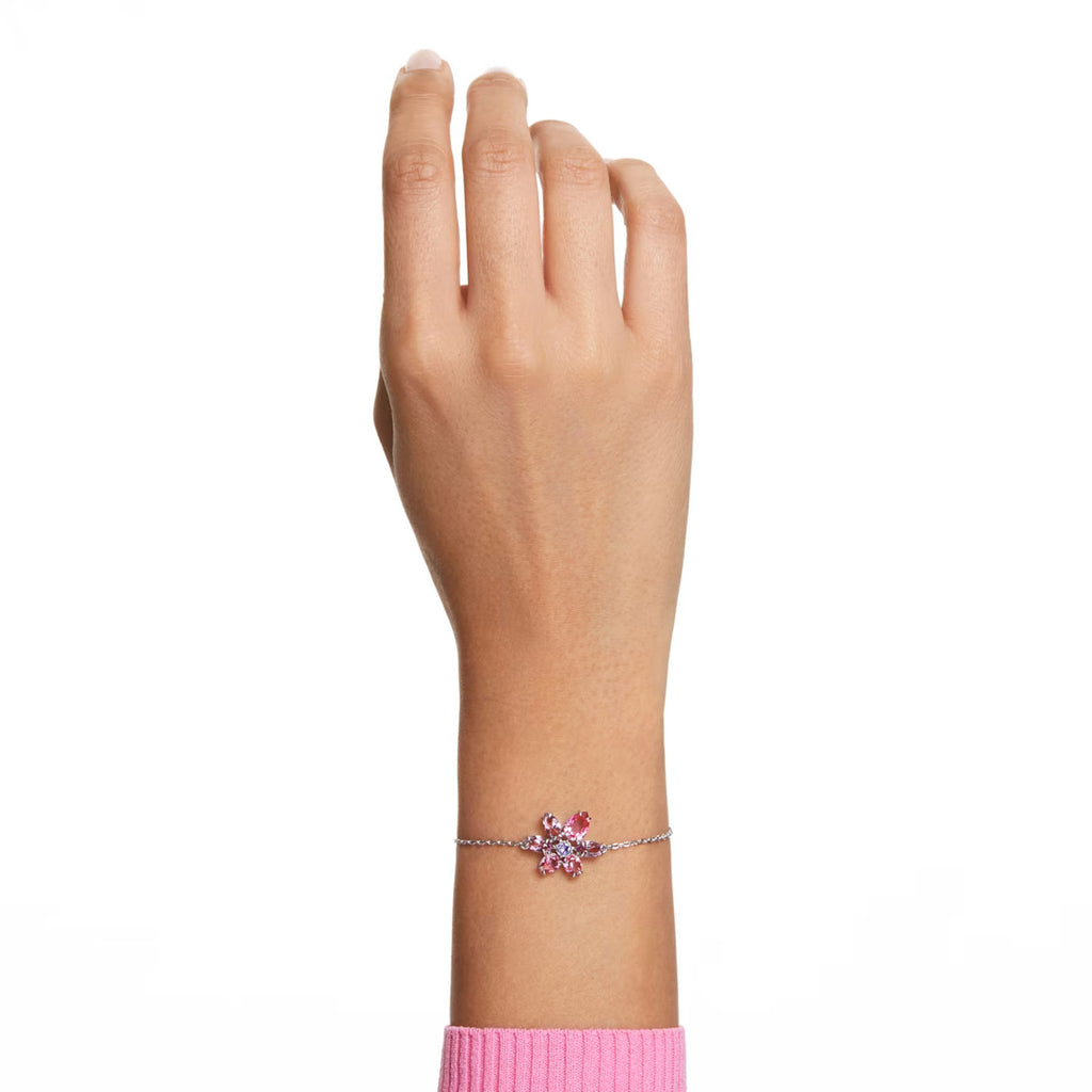 Pink and purple flower bracelet