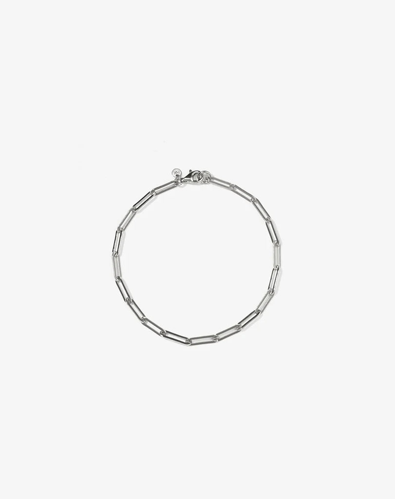 Silver paper link bracelet