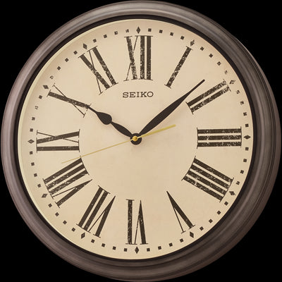 Large antique style Seiko wall clock with roman numerals