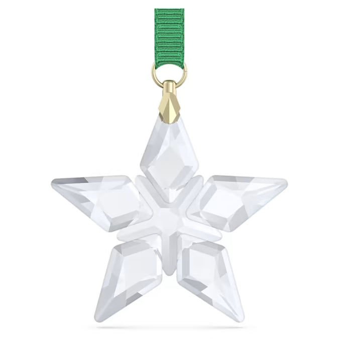 Swarovski little star christmas ornament with a green ribbon