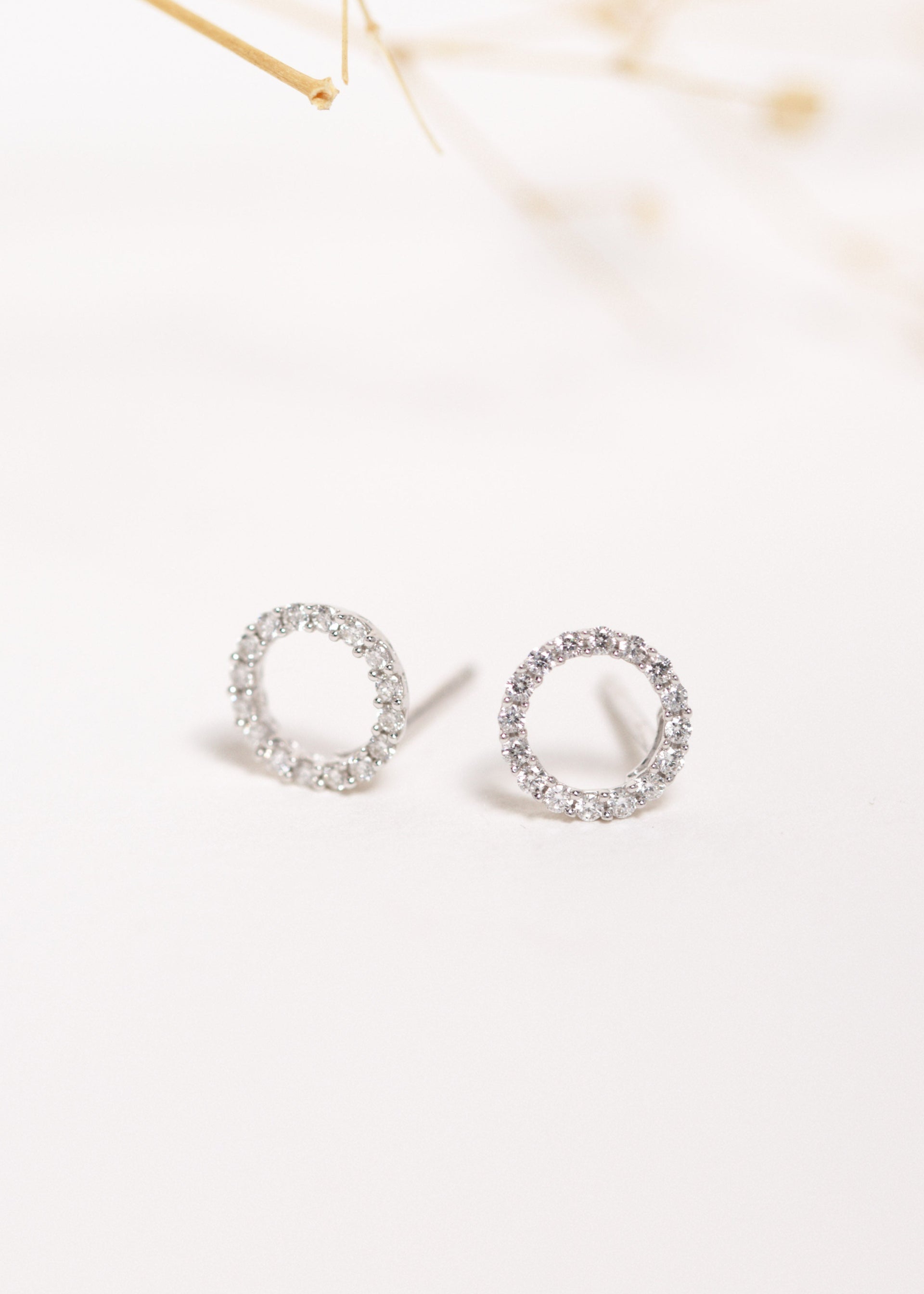 9ct white gold Eclipse Diamond Stud Earrings