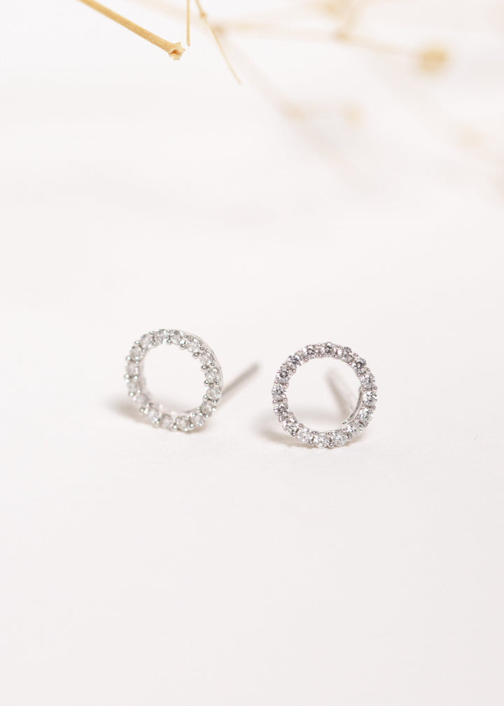 9ct white gold Eclipse Diamond Stud Earrings