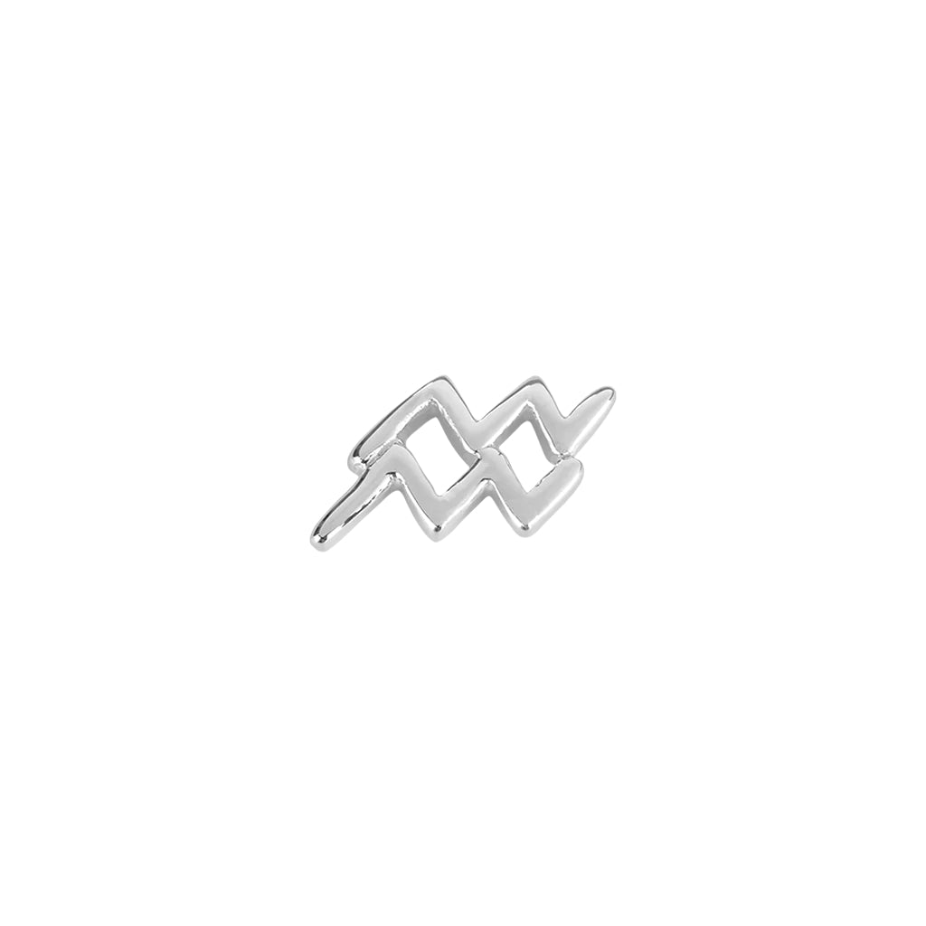 Silver Aquarius zodiac charm
