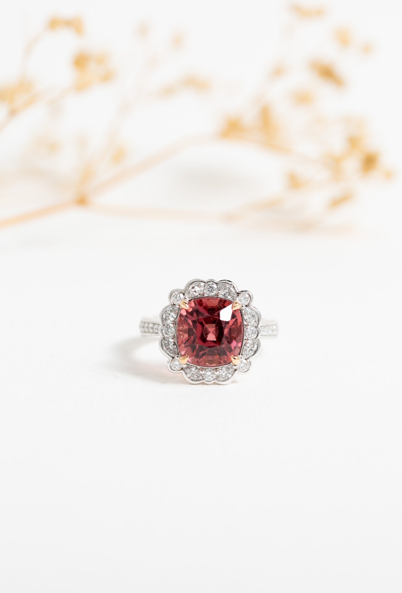 Arabella Diamond & Pink Tourmaline Ring