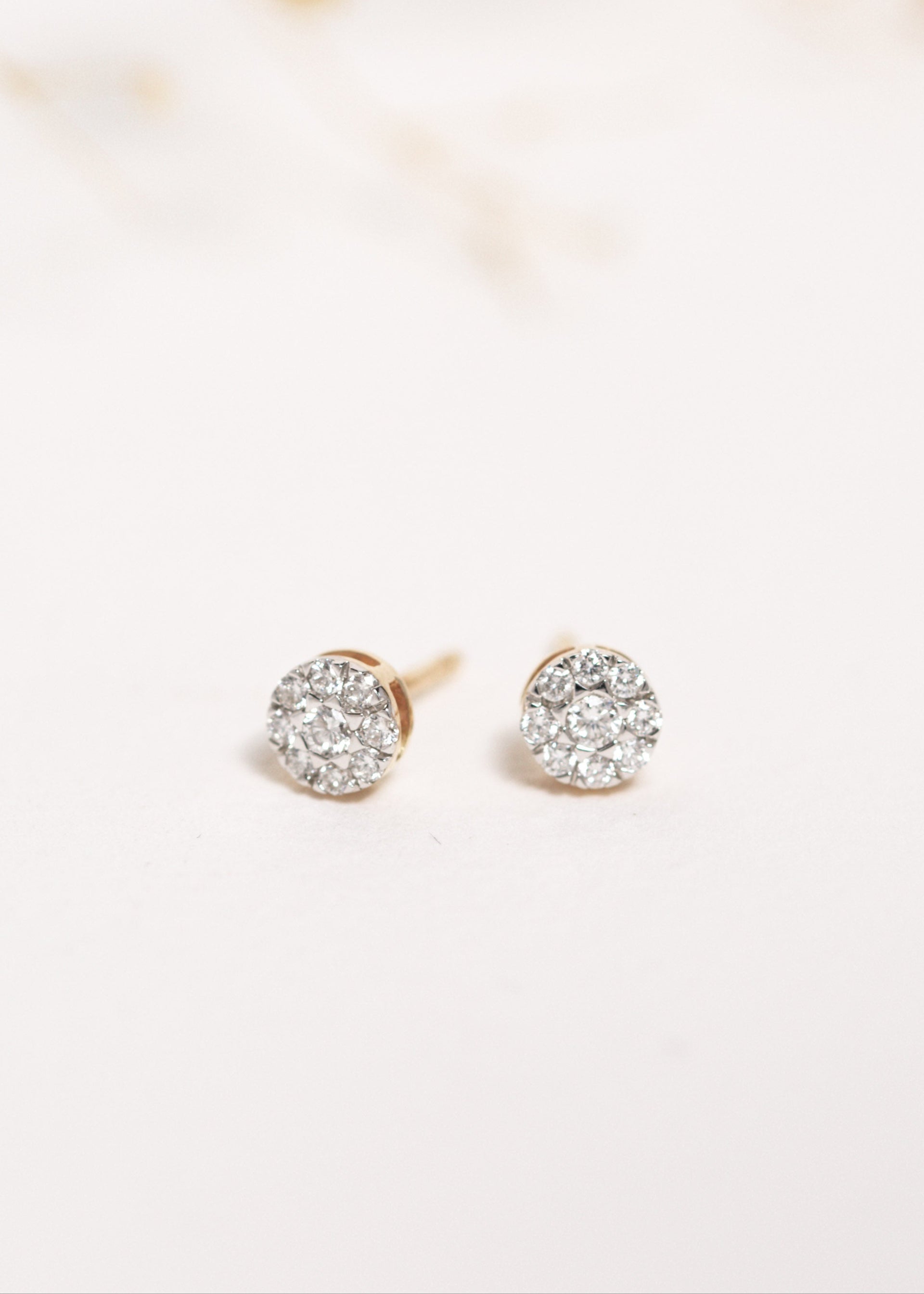 Diamond Cluster Stud Earrings