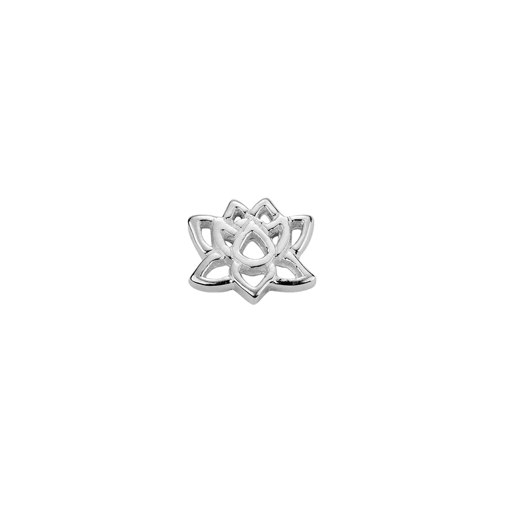 Silver lotus flower charm