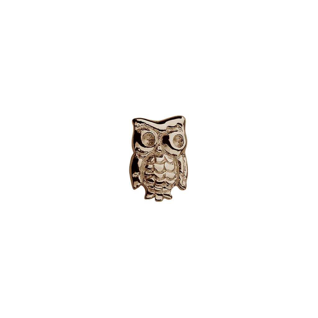 Rose gold owl charm