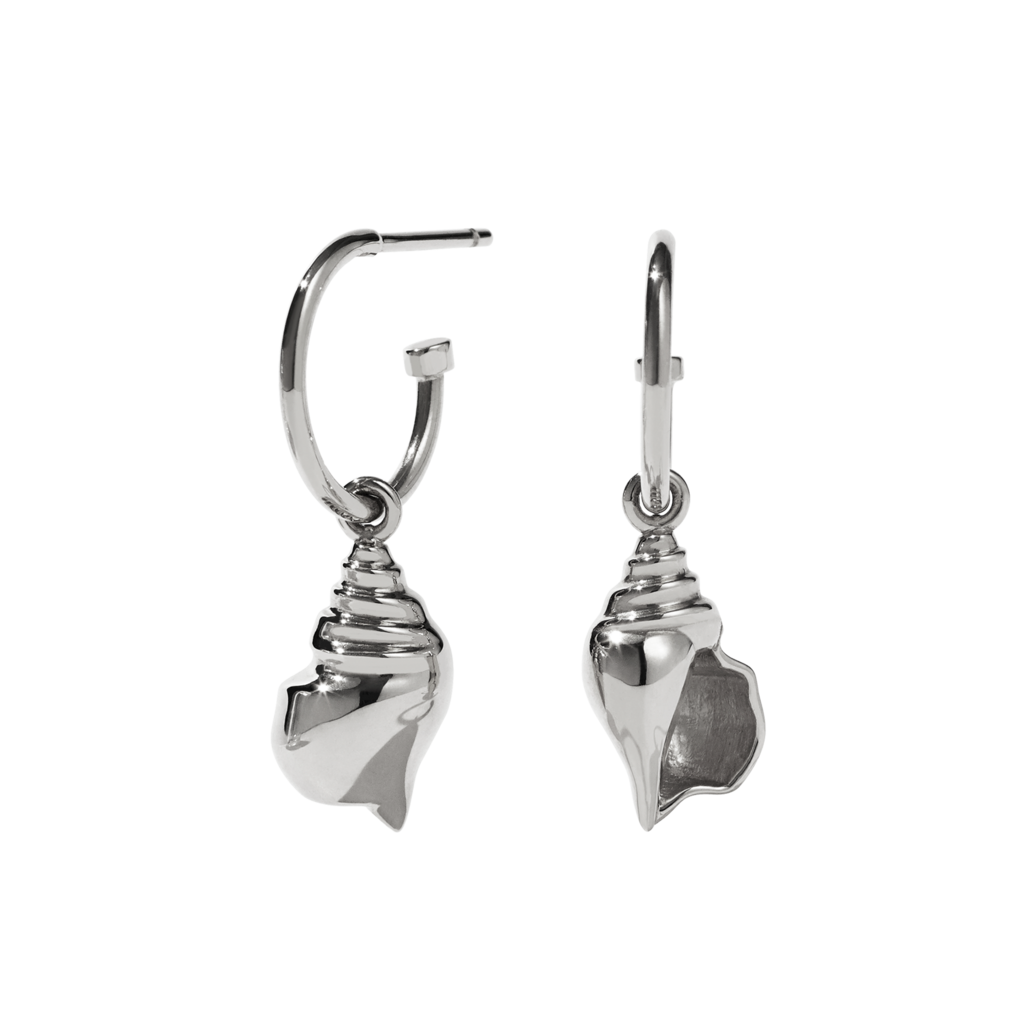 Meadowlark Signature Hoop Earrings with seashells