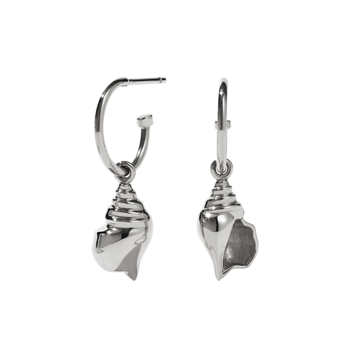 Meadowlark Signature Hoop Earrings with seashells