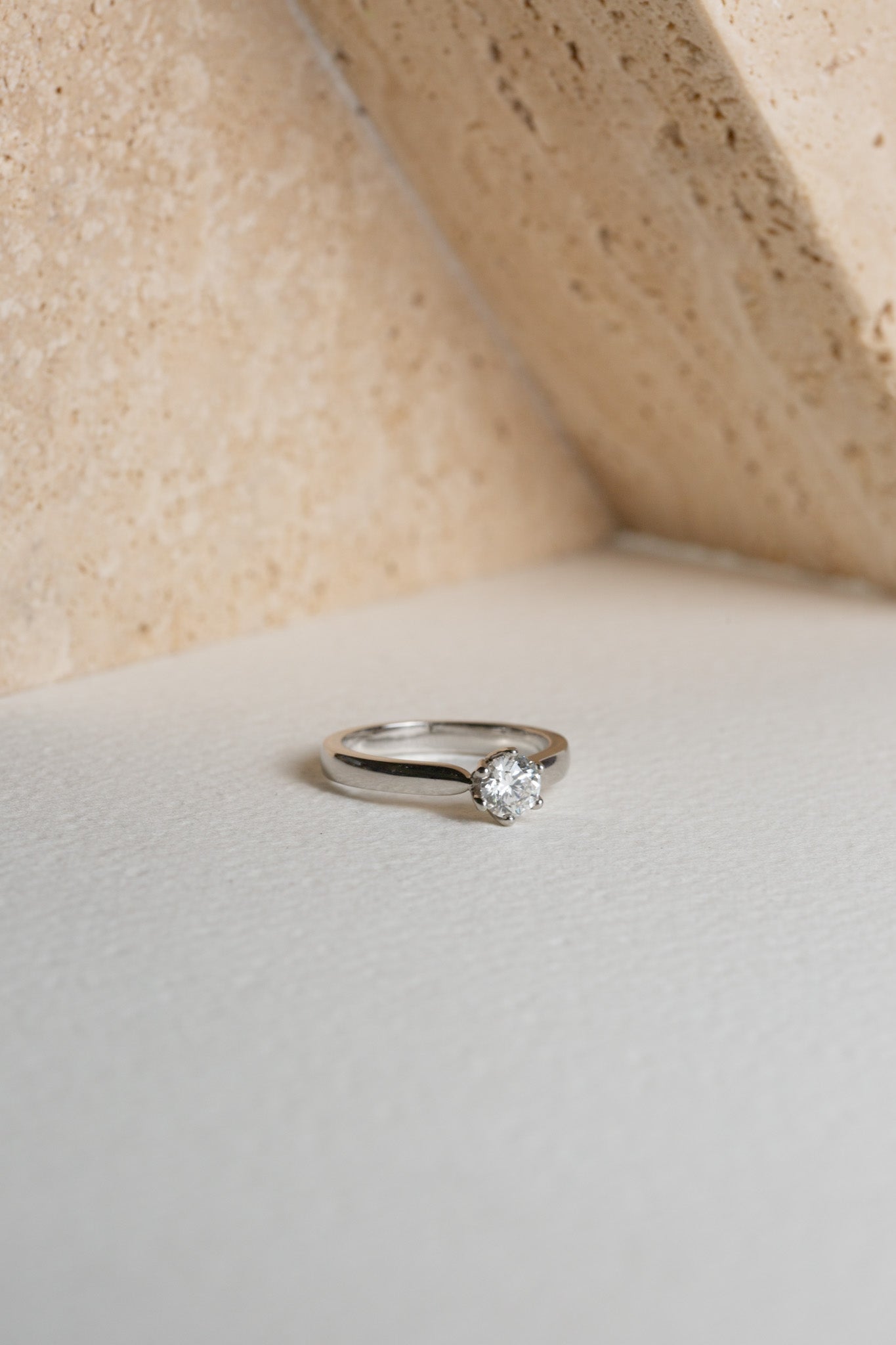 white gold solitaire diamond engagement ring