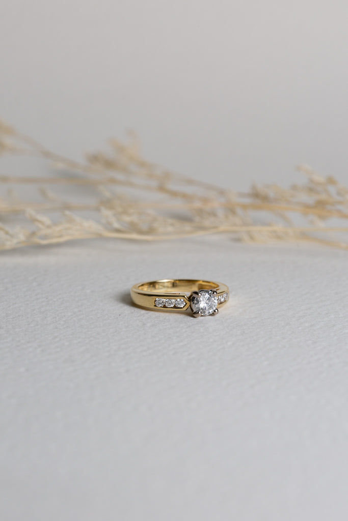 Gold and diamond engagement ring