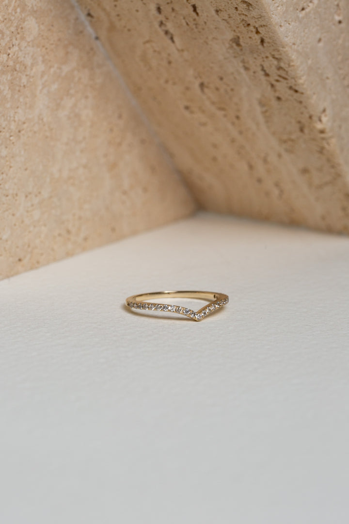 Gold and Diamond wishbone ring