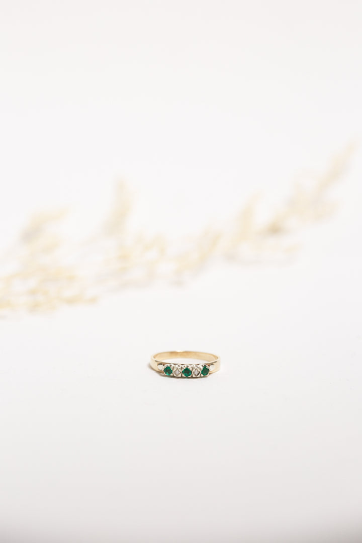Zyra Emerald & Diamond Ring | Wrights Jewellers NZ