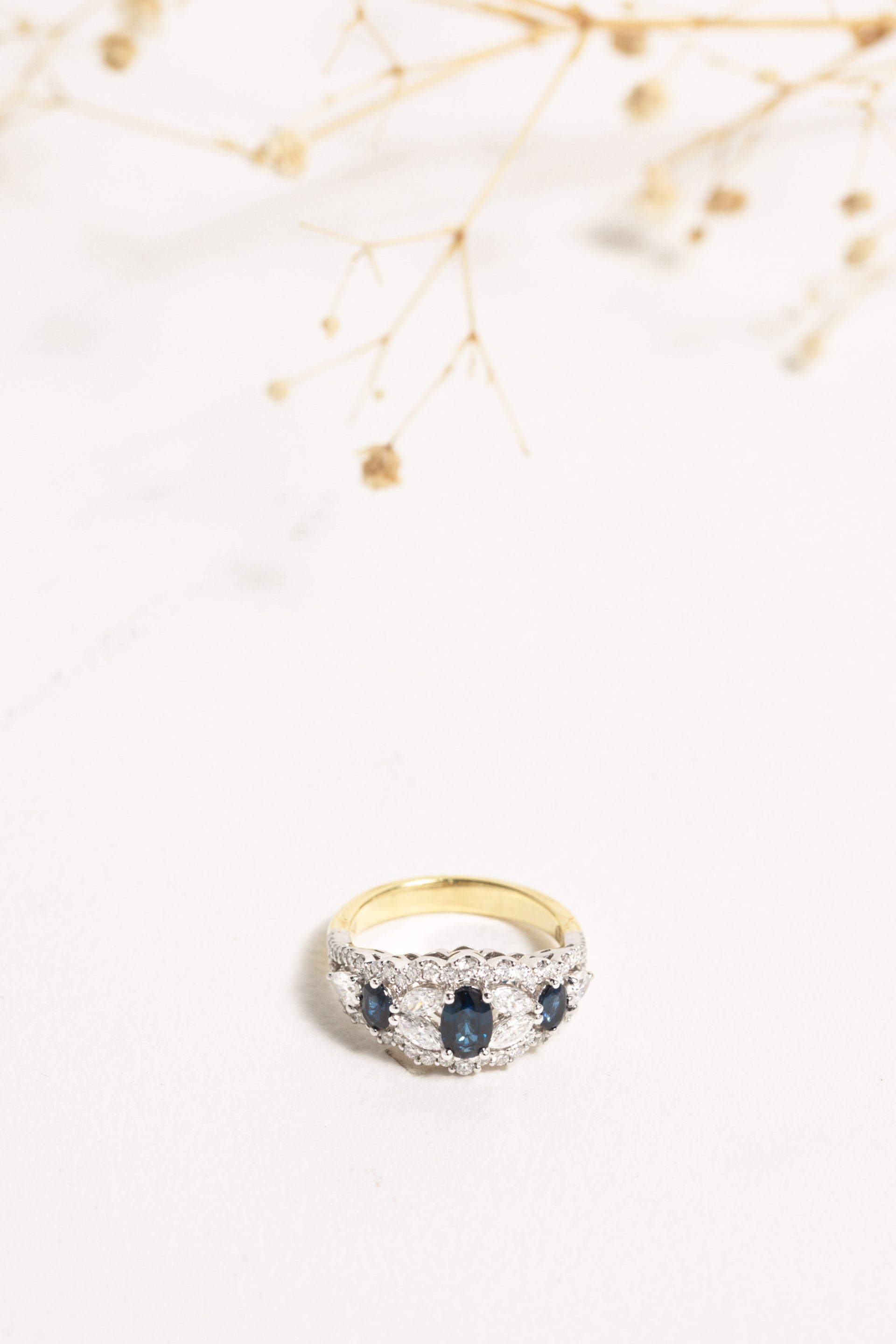 Serenade Diamond & Blue Sapphire Ring