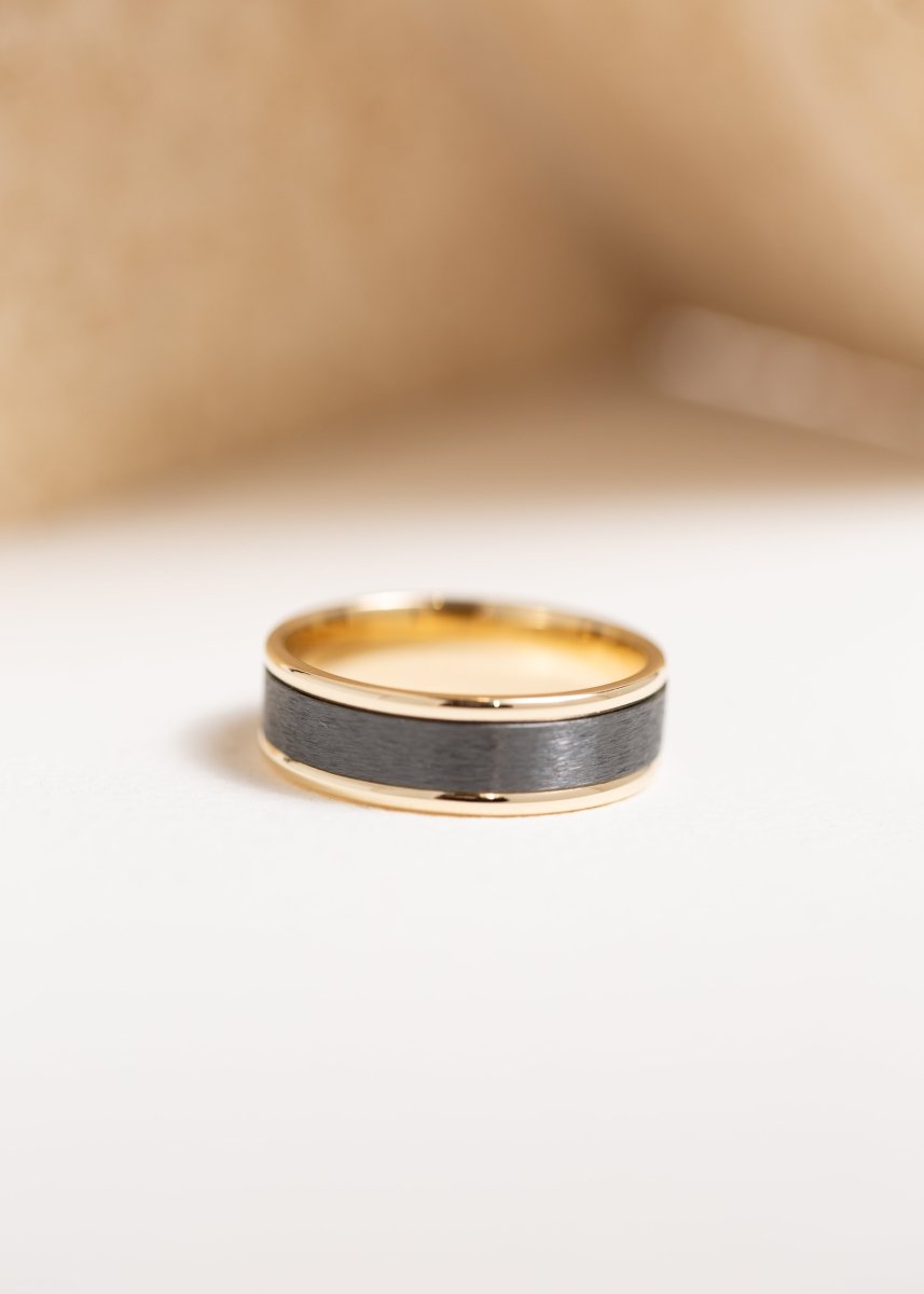 Atlas Gold & Zirconium Band - Wrights Jewellers