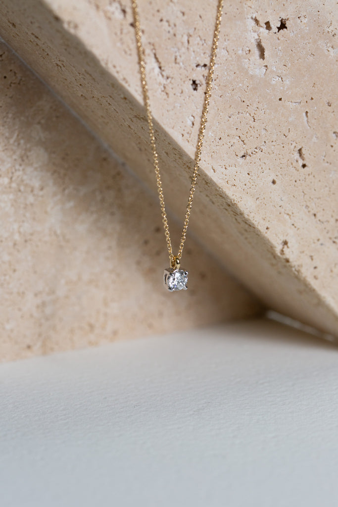 0.50ct Diamond solitaire pendant in 18ct gold