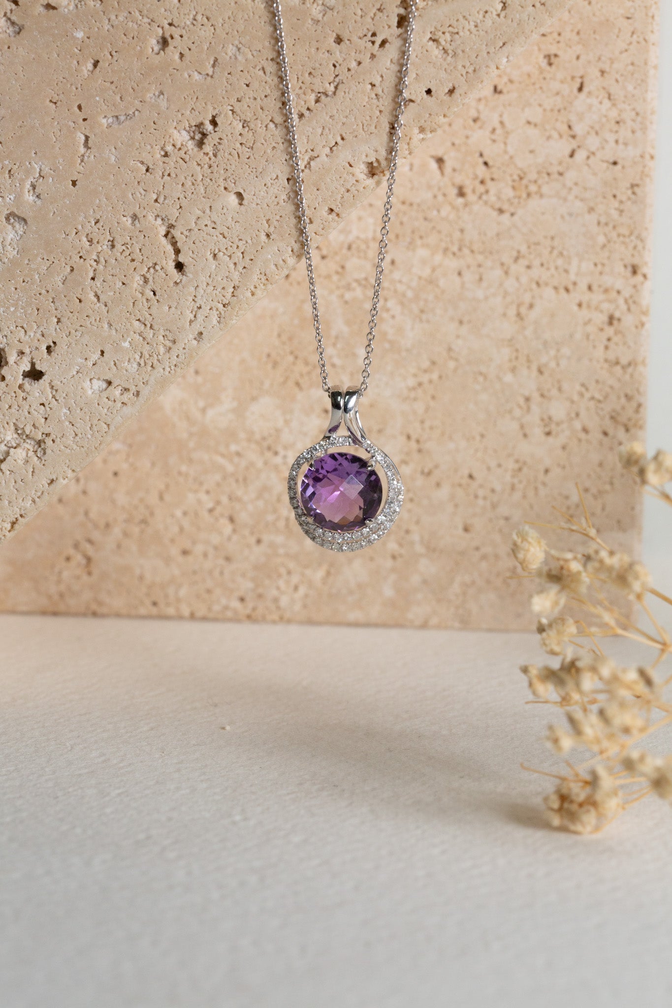 Portia Amethyst & Diamond Necklace