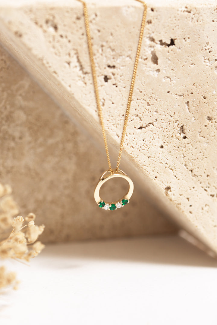 Ayla Emerald & Diamond Pendant | Wrights Jewellers NZ