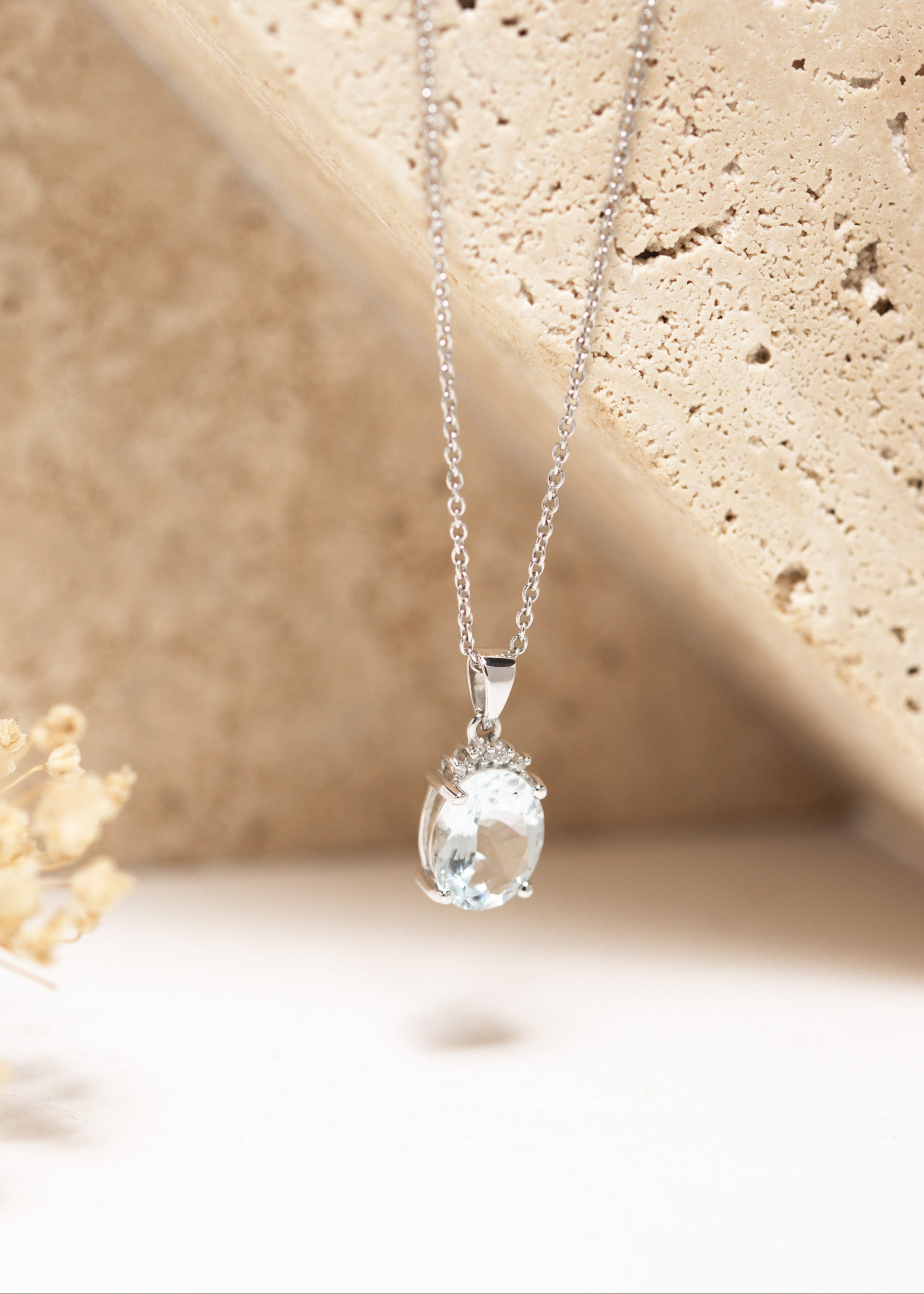 Aquamarine & Diamond Pendant