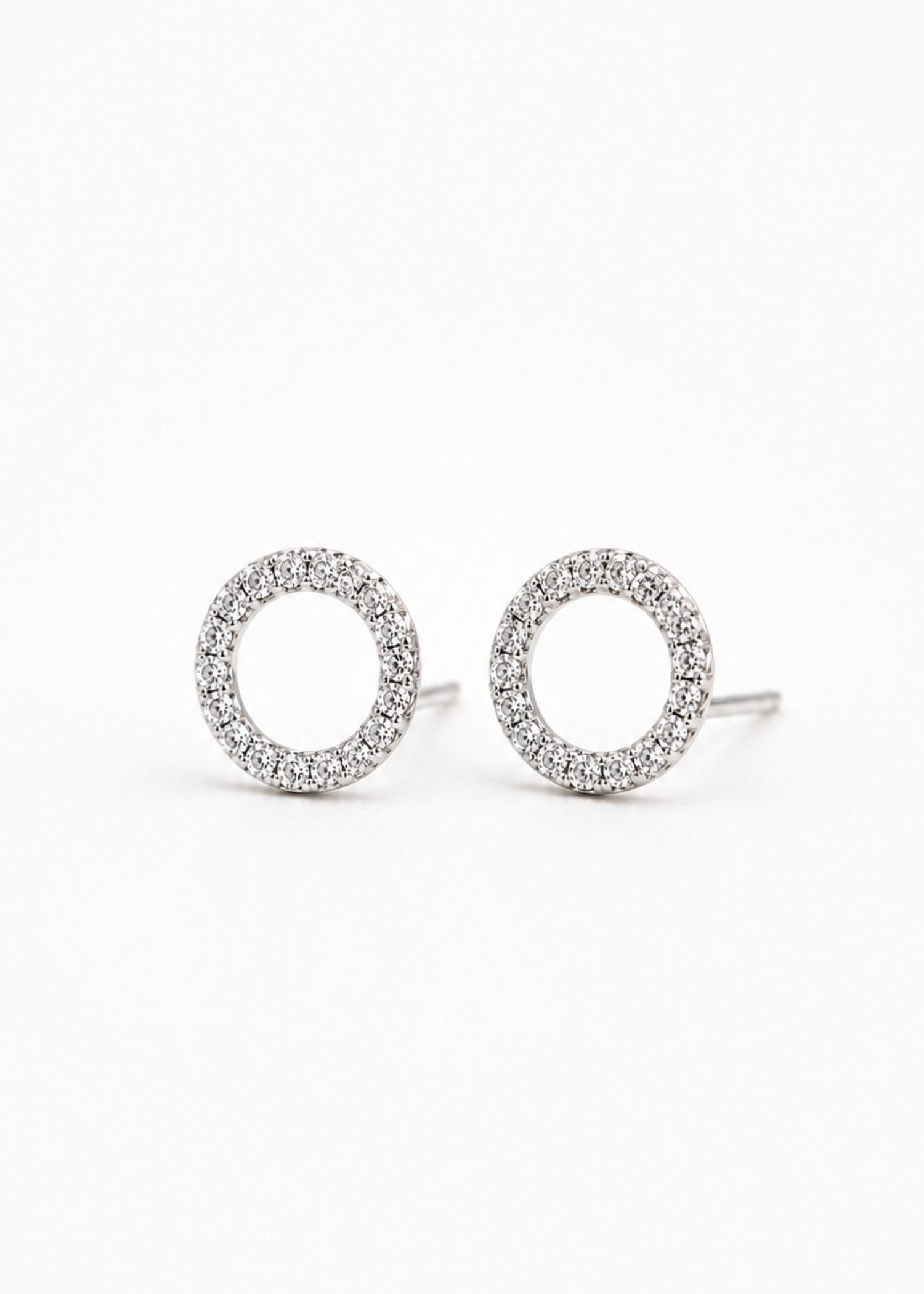 Eclipse White Gold Diamond Stud Earrings