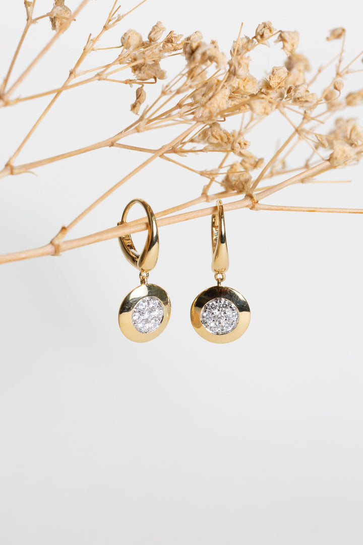 18ct gold diamond drop earrings