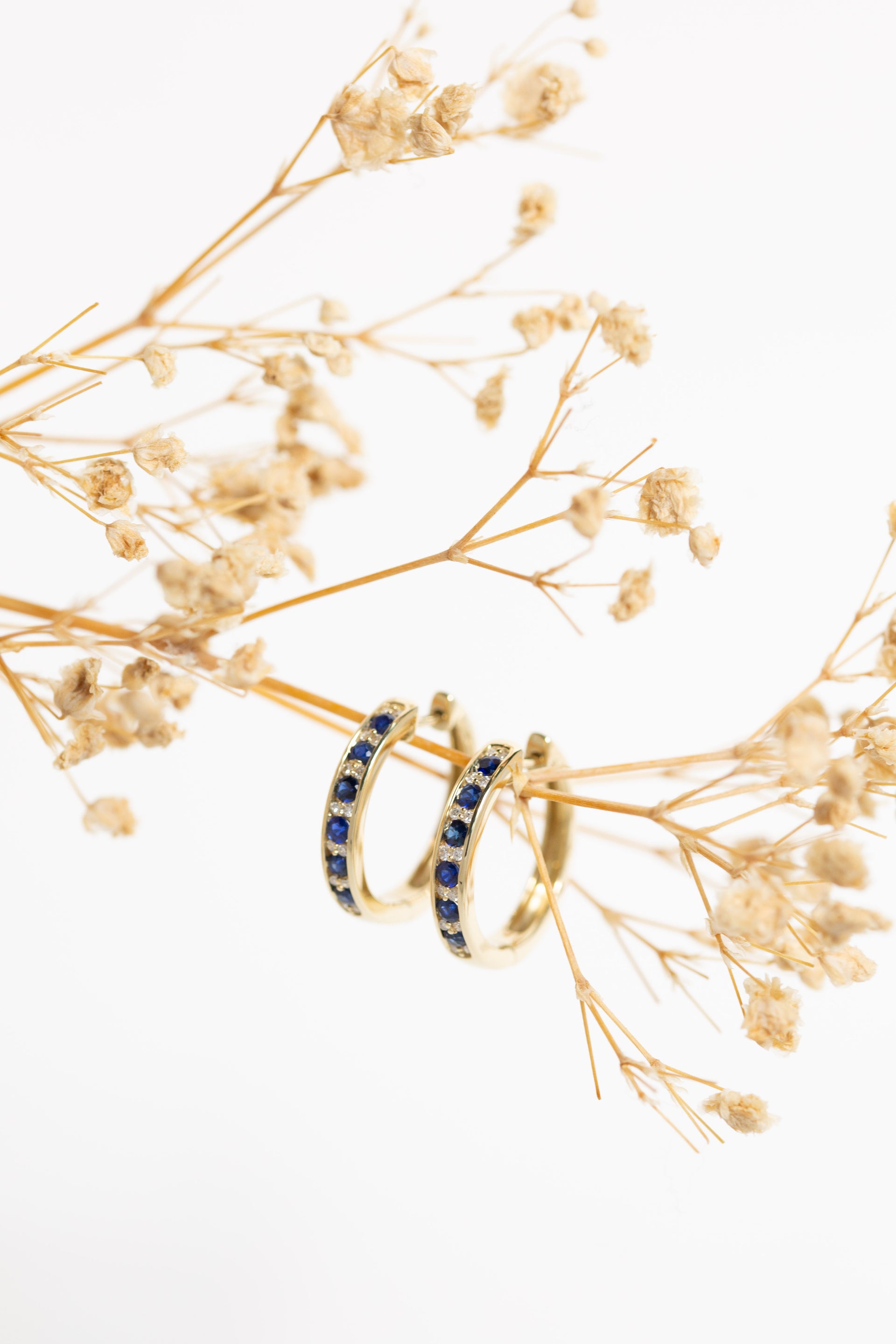 Carmen Sapphire & Diamond Huggie Earrings