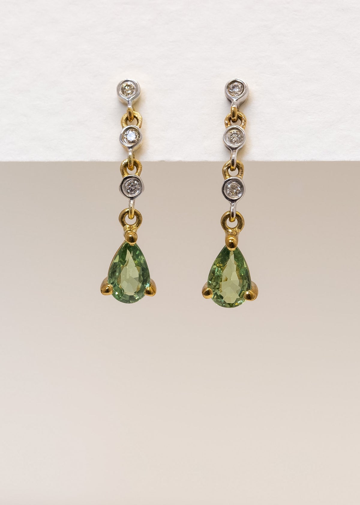 Verona Green Sapphire & Diamond Earrings