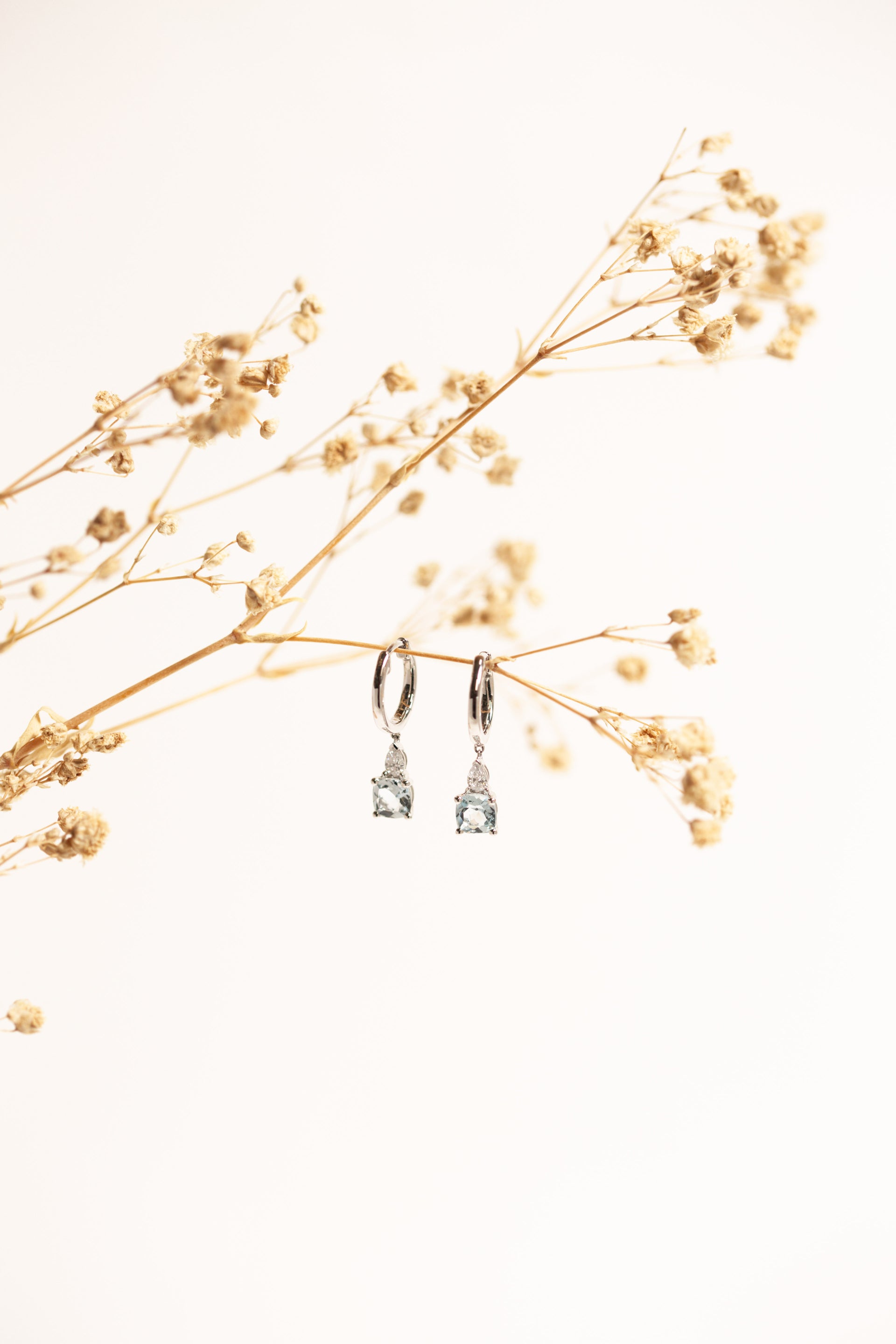 Marin Aquamarine & Diamond Huggie Earrings
