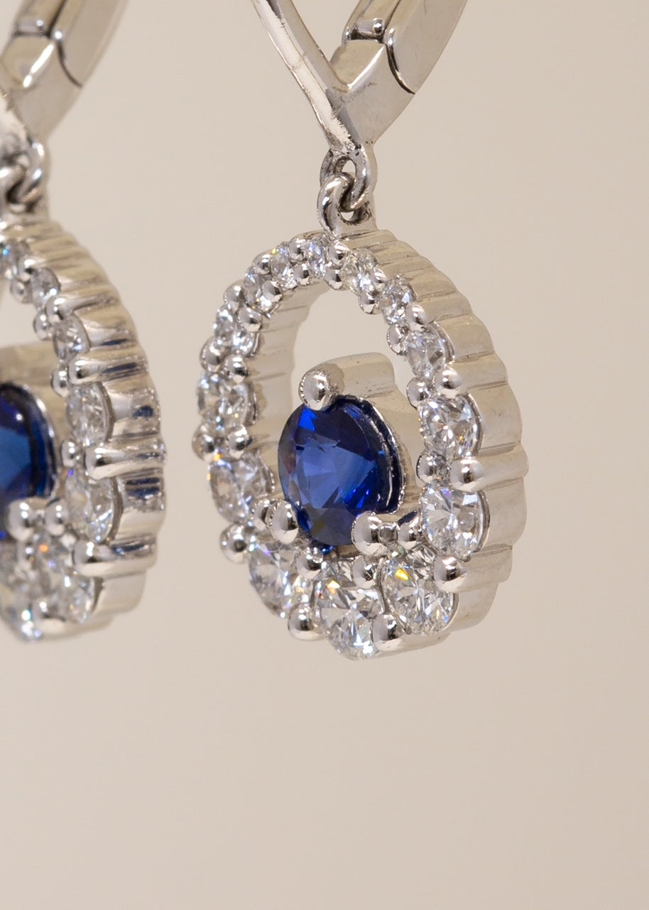Monaco Sapphire & DIamond Earrings