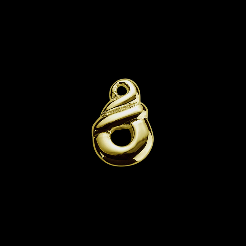 Gold koru twist charm