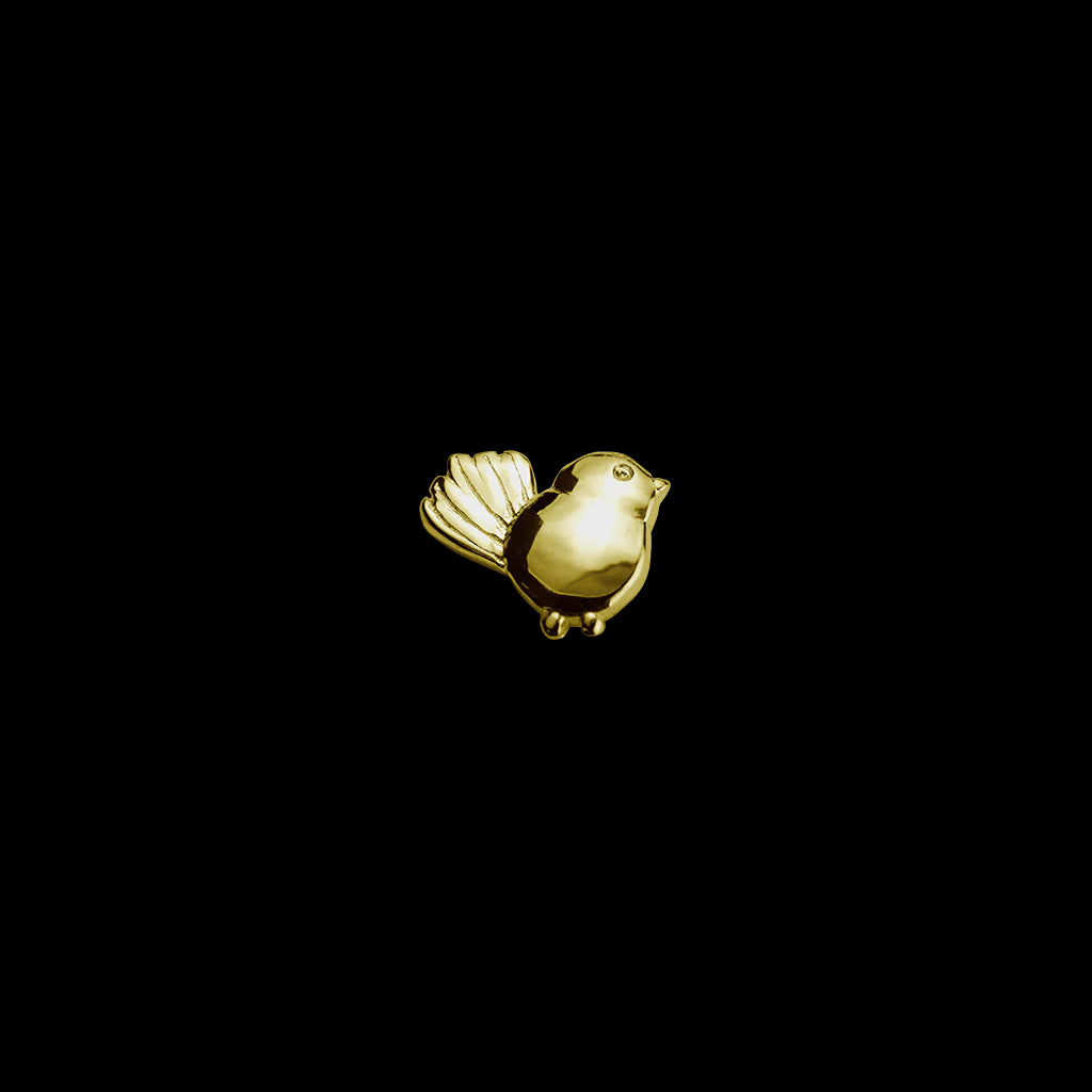 Gold fantail bird charm