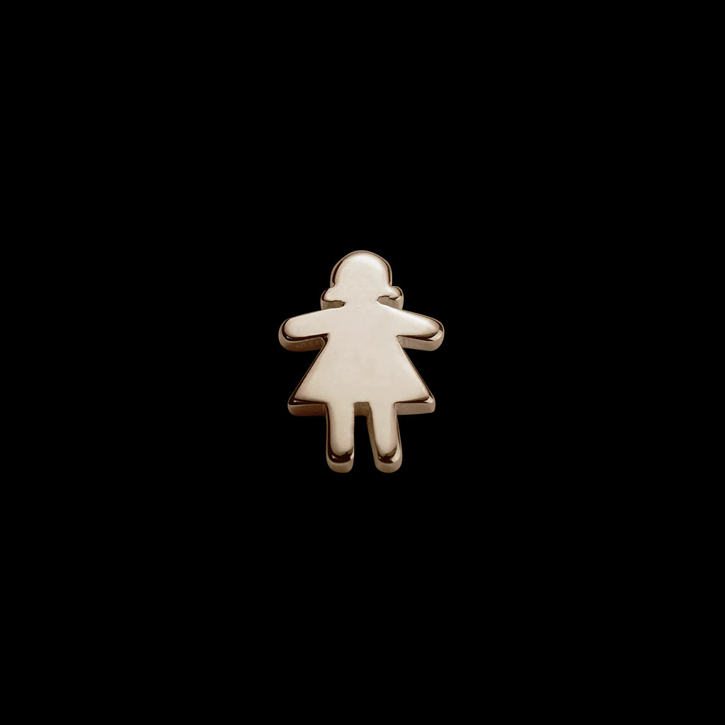 Rose gold girl charm