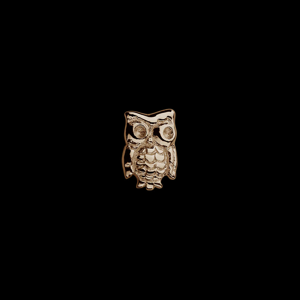 Rose gold owl charm