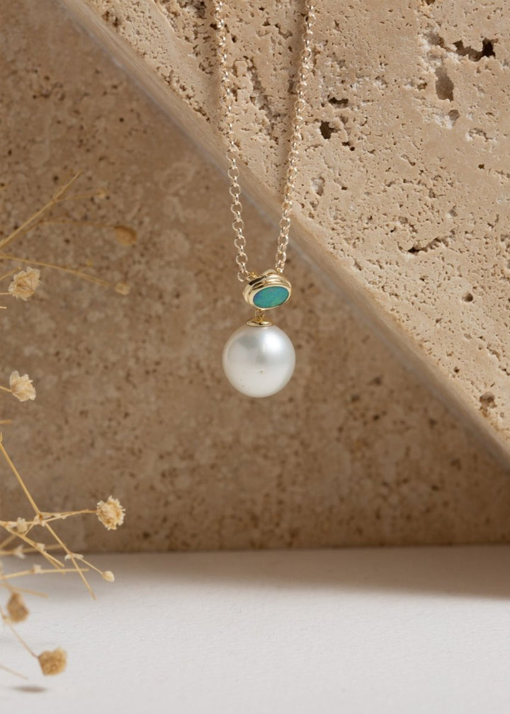 Oceania Opal & Pearl Pendant - Wrights Jewellers