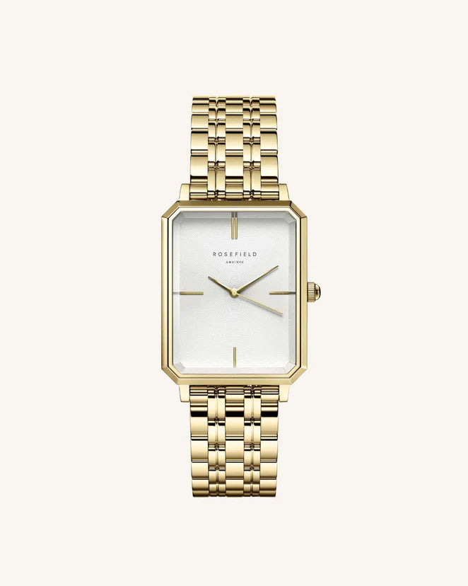 Ladies gold octagon watch