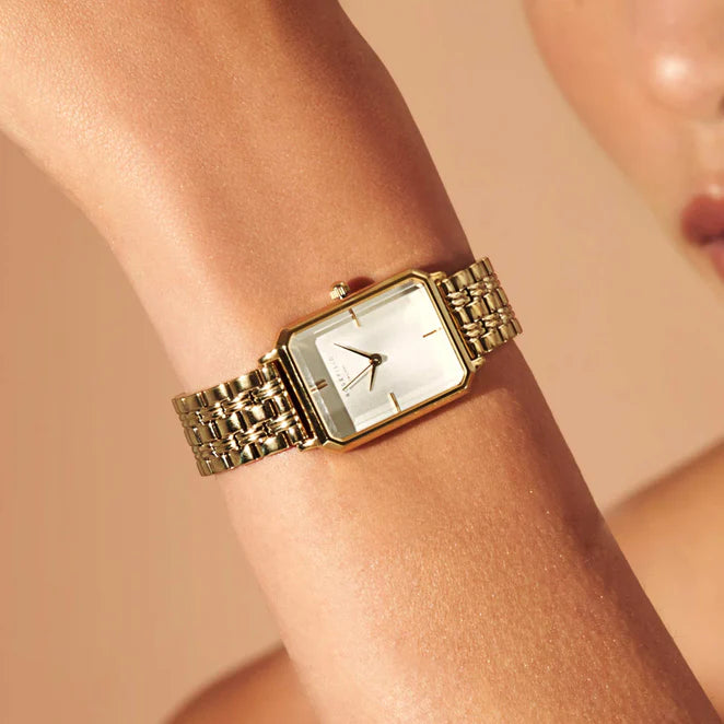 Ladies gold octagon watch
