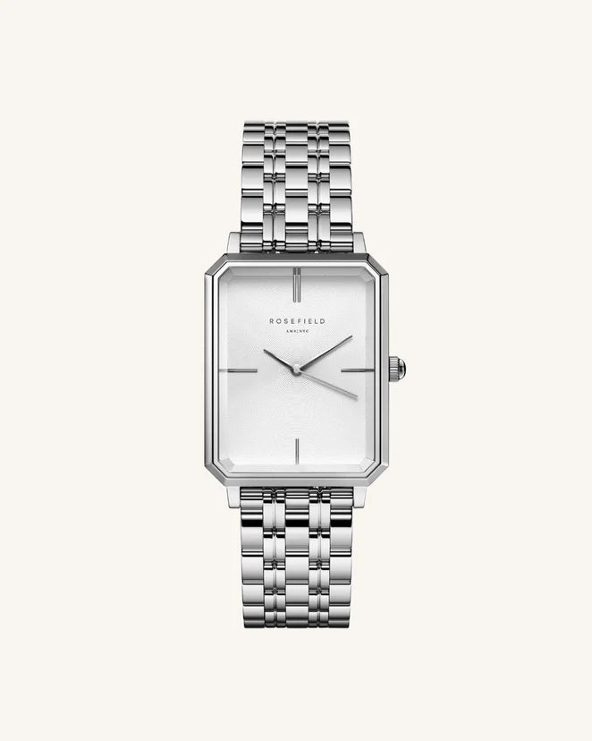 Rosefield The Octagon silver ladies watch