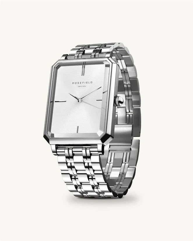 Rosefield The Octagon silver ladies watch