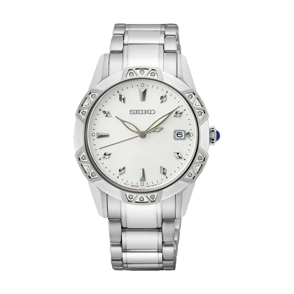 Ladies Seiko Sports watch with diamond-set bezel