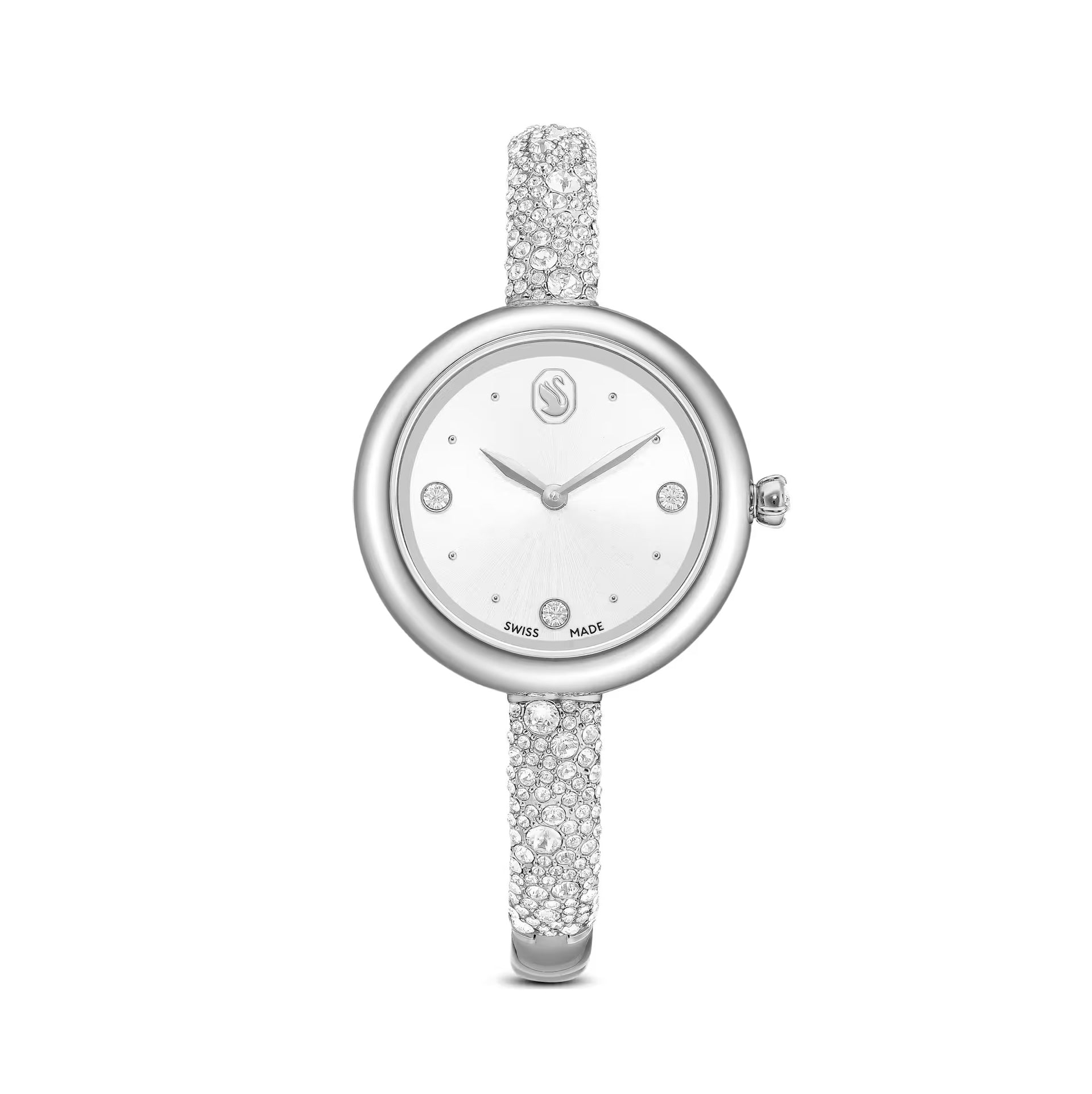 Swarovski Sublima bangle watch silver tone with crystal Meteora bangle